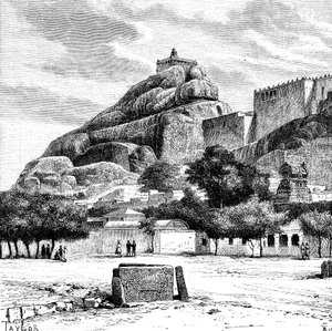 Der Felsentempel von Tiruchirapalli, Indien, 1895 von Taylor