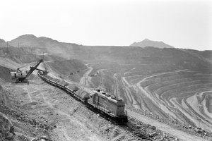 Kupfererzverladung in der Morenci-Mine für die Phelps Dodge Schmelze in Douglas, Arizona