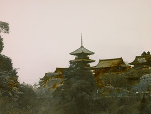Blick auf den Kiyomizu-Dera-Tempel, Kyoto, um 1900 - 1915 von Teijiro Takagi
