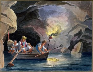 Nachtfischen, ca. 1830 (Aquatinta)