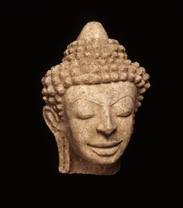 Buddhakopf, aus Chedi Chula Pathom, Davaravati-Periode von Thai School