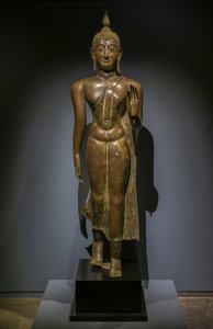 Buddha gehend. Thailand. Thailändische Kunst von Sukhothai, 15.-16. Jahrhundert von Thai School