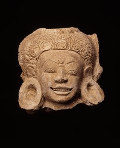 Dämonenkopf, aus Chedi Chula Pathom, Davaravati-Periode von Thai School