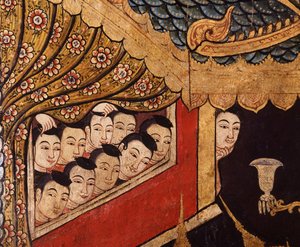 Detail aus einem Wandgemälde in Wat Phra Singh