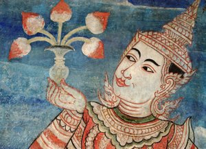 Detail aus einem Wandgemälde im Viharn Laikam in Wat Phra Singh von Thai School