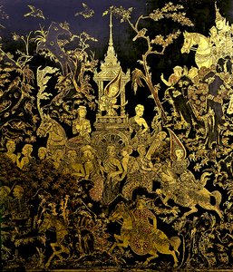 Detail eines Bildschirms, der eine Episode der Legende Inao zeigt von Thai School