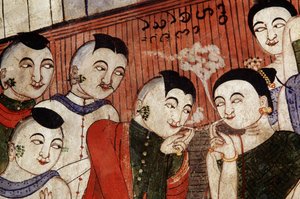 Liebende beim Rauchen (Detail)