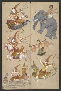 Or 16455 f.10r, Tiere aus dem Tierkreis, aus Phrommachat von Thai School