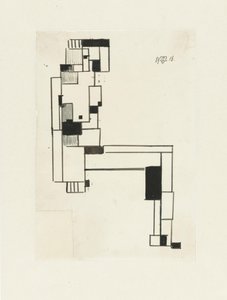Sitzender weiblicher Akt, ihre Hand auf ihrem Kopf (Sitzender weiblicher Akt) von Theo van Doesburg (signed by artist)
