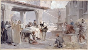 Skizze für die Sorbonne-Treppe: Ambroise Paré bei der Belagerung von Metz, um 1888 von Theobald Chartran