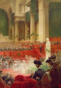 Zeremonie im Pantheon zur Feier des 100. Geburtstags von Victor Hugo (1802-85) am 26. Februar 1902 von Theobald Chartran