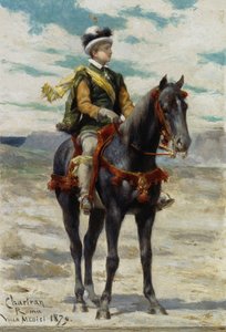 Junger Mann zu Pferd