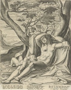 Schlafende Venus und Cupido von Theodoor Galle