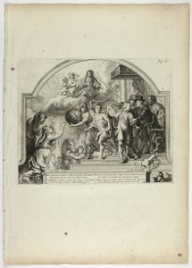 Philip IV. ernennt Prinz Ferdinand zum Gouverneur der Niederlande, Platte 25 aus Casperius Gevartius, Pompa Introitus Honori Serenissimi Principis Ferdinandi (Triumphaler Einzug des höchst ehrwürdigen Kardinal-Infanten Ferdinand) von Theodoor van Thulden