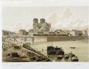 Notre Dame de Paris von den Ufern der Seine in Paris gesehen