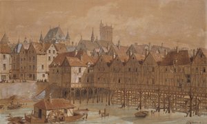 Das Grand Chatelet und die Pont aux Meuniers von Theodor Josef Hubert Hoffbauer