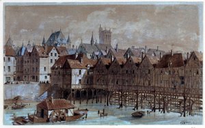 Ansicht der Meuniers-Brücke von Theodor Josef Hubert Hoffbauer