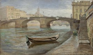 Ein bewölkter Tag in Florenz nahe Ponte Santa Trinità von Theodor Philipsen