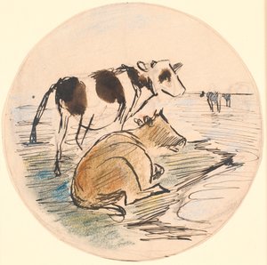 Kälber auf Saltholm (Entwurf für eine Keramikschale)
