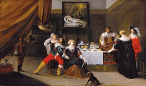 Die Kartenspieler (Backgammon-Spieler) - Kartenspieler, von Theodor Rombouts (1597-1637). Öl auf Leinwand, ca. 1620-1630. Residenzgalerie Salzburg