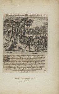 Columbus Supplicium ab Hispanis Seditiosis Sumit. X. (aus dem Buch, Americae, Teil vier) von Theodor de Bry