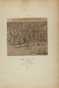 De Iss qui Acciderunt in Reditu Post Comestum Illud Mancipium (aus dem Buch, Americae, Teil drei) von Theodor de Bry