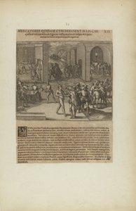 Mercatores Quidam cum Deessent Illis Cibi/Quibus Vescerentur in... (aus Buch, Americae, Teil fünf)