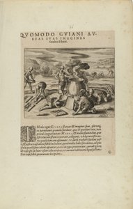 Quomodo Guiani Au-/reas Suas Imagines/Fundere Soleant. (aus dem Buch, Americae, Teile sieben und acht) von Theodor de Bry