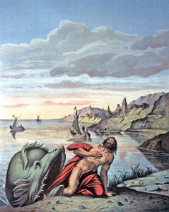 Jonas kommt aus dem Bauch des Wals, Mitte 19. Jahrhundert (Illustration) von Theodore (after) Amst