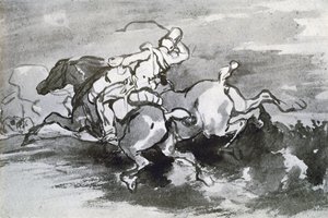 Artillerist führt seine Pferde ins Feld, 1913