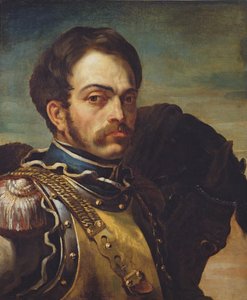 Offizier der Karabiniers mit seinem Pferd, ca. 1814 von Theodore Gericault