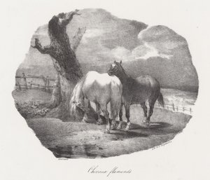 Flämische Pferde von Theodore Gericault