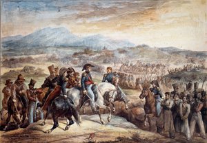 Chilenischer Unabhängigkeitskrieg: Ansicht der Schlacht von Maipu am 5.04.1818 von Theodore Gericault