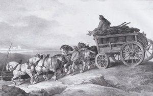 Kohlenwagen gezogen von Pferden, 1822 von Theodore Gericault