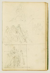 Vier Kompositionsstudien für eine Gruppe von Figuren
