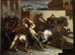 Freies Pferderennen in Rom von Theodore Gericault