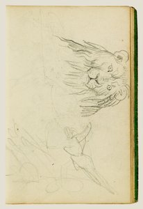 Frontalansicht eines sitzenden Löwen von Theodore Gericault