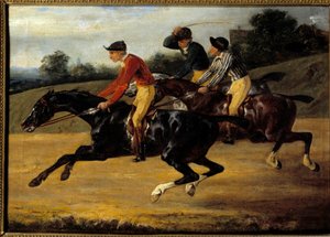 Pferderennen: Pferde galoppieren nach links von Theodore Gericault