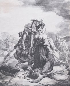 Mameluck verteidigt einen verwundeten Trompeter, 1818 von Theodore Gericault