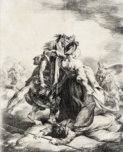 Mameluke verteidigt einen verletzten Trompeter von Theodore Gericault