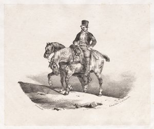 Postbote oder zwei angespannten Pferde von Theodore Gericault