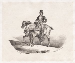 Postbote oder zwei angespannten Pferde, 1823 von Theodore Gericault
