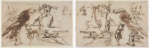 Blatt mit Skizzen (recto) Blatt mit Skizzen (verso) von Theodore Gericault