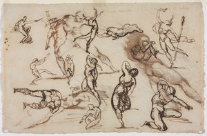 Blatt mit Skizzen (verso) von Theodore Gericault