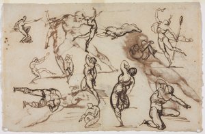 Blatt mit Skizzen (verso) von Theodore Gericault