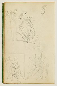 Drei Kompositionsstudien einer Figurengruppe von Theodore Gericault