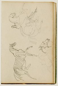 Drei Pferdestudien von Theodore Gericault