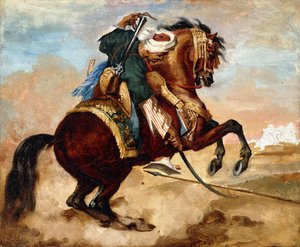 Türke reitet ein braunes Alezan-Pferd, ca. 1810 von Theodore Gericault