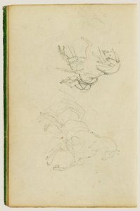 Zwei Studien eines sich aufbäumenden Pferdes von Theodore Gericault