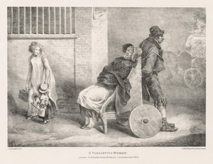 Verschiedene Motive aus dem Leben gezeichnet und auf Stein: Eine gelähmte Frau, 1821 von Theodore Gericault